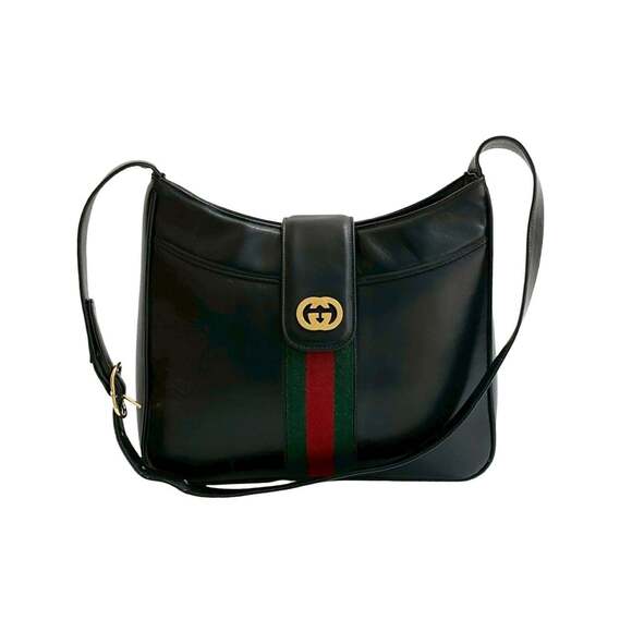 Gucci Handbags - GUCCI Authentic Black Leather Shoulder Bag